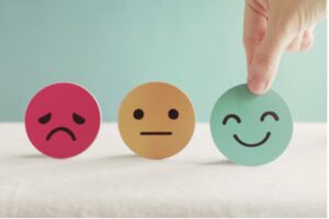 Smiley faces depicting different emotional states